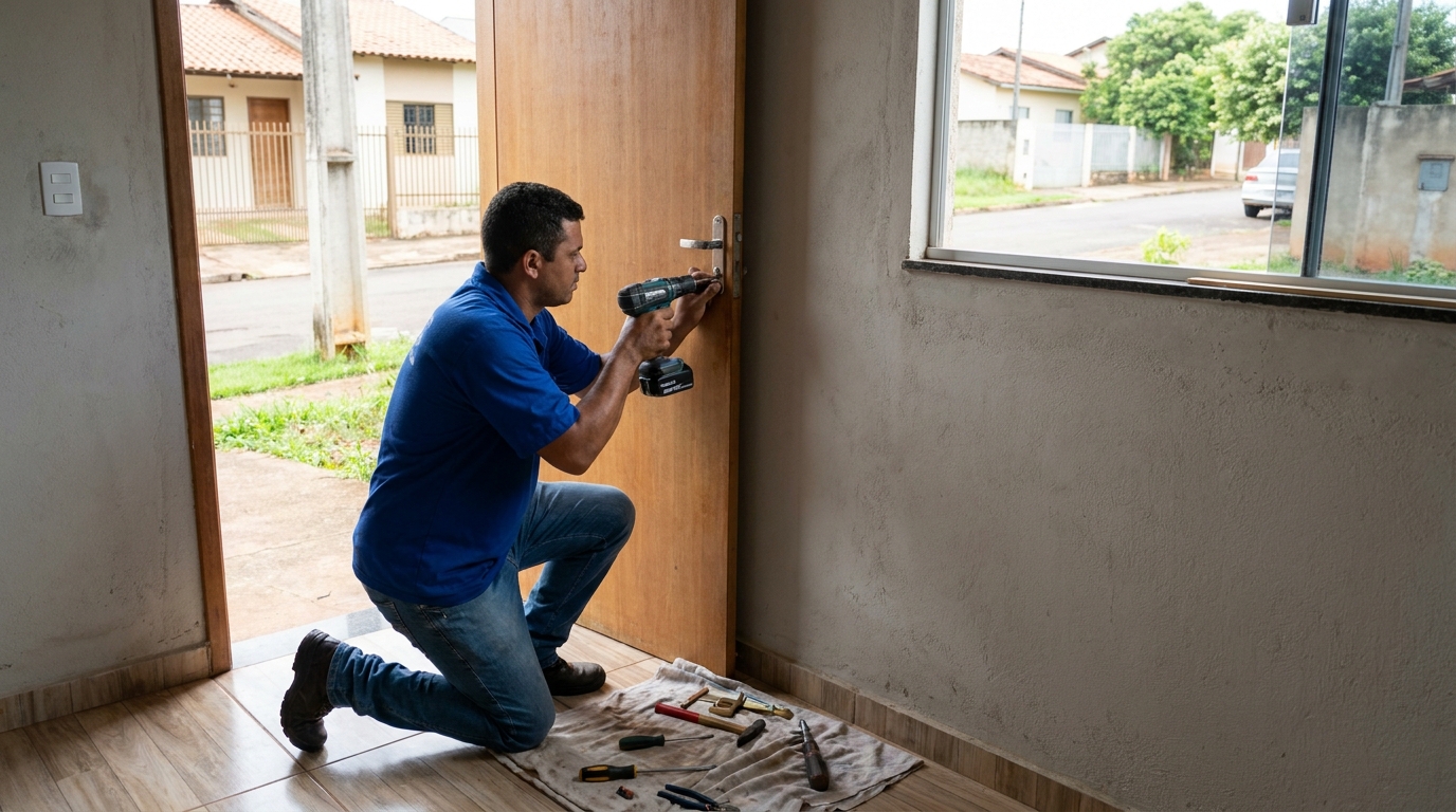 Instalação de Fechadura Residencial profissional no Jardim do Prado, Maringá‑PR